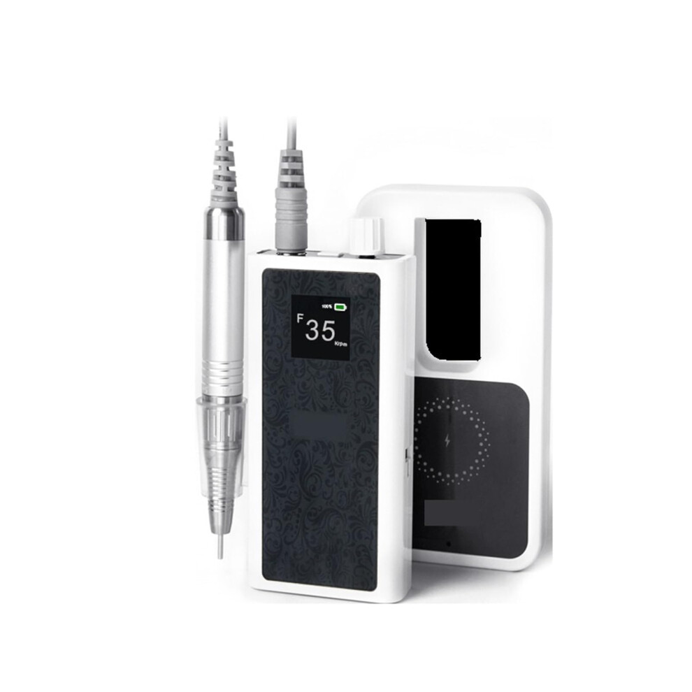 Electric Nail Drill 35000RPM Rechargeable Wireless Manicure Pedicure Set with LCD Display