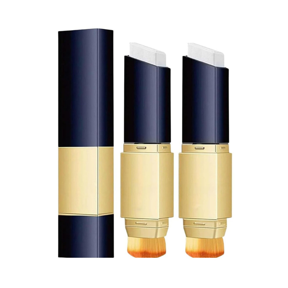 White 2In1 Foundation And Concealer Stick With Builtin Brush, Waterproof Longlasting Full Coverage