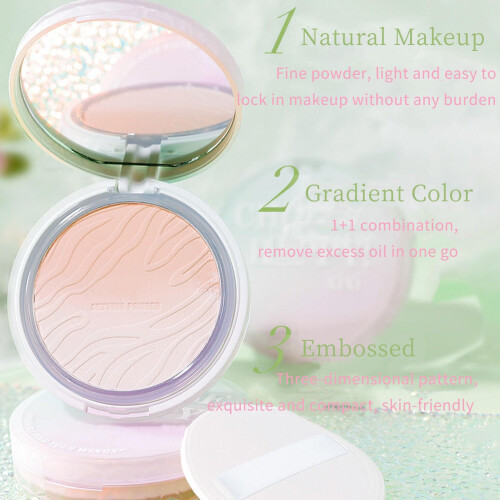 Oil Control Setting Powder with Pore Blurring Effect, Long Lasting Matte Face Powder, Blue Gradient Case 2