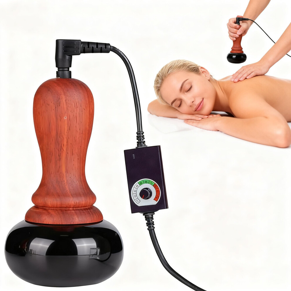 Electric Massage Stone with Adjustable Heat Therapy, Natural Bian Stone for Full Body Relief