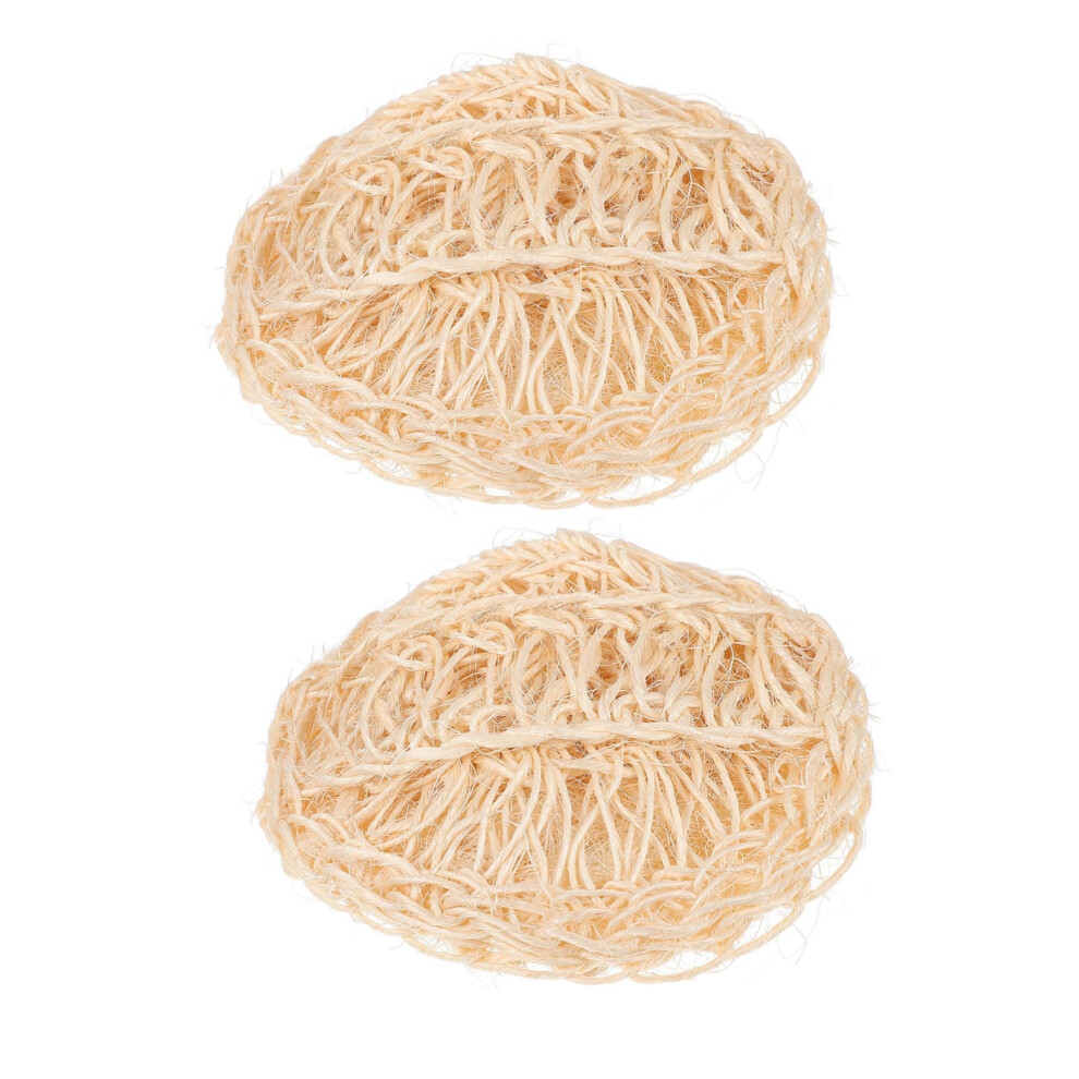 2pcs Natural Sisal Bath Sponge Exfoliating Shower Scrubber for Gentle Skin Care and Smooth Glow