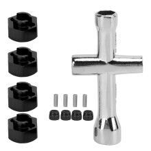 Hex Socket Wrench Set For RC Models, Small Size Aluminum Alloy Precision Machined Durable Light Weight Easy To Install Wheel Spanner Maintenance Tool