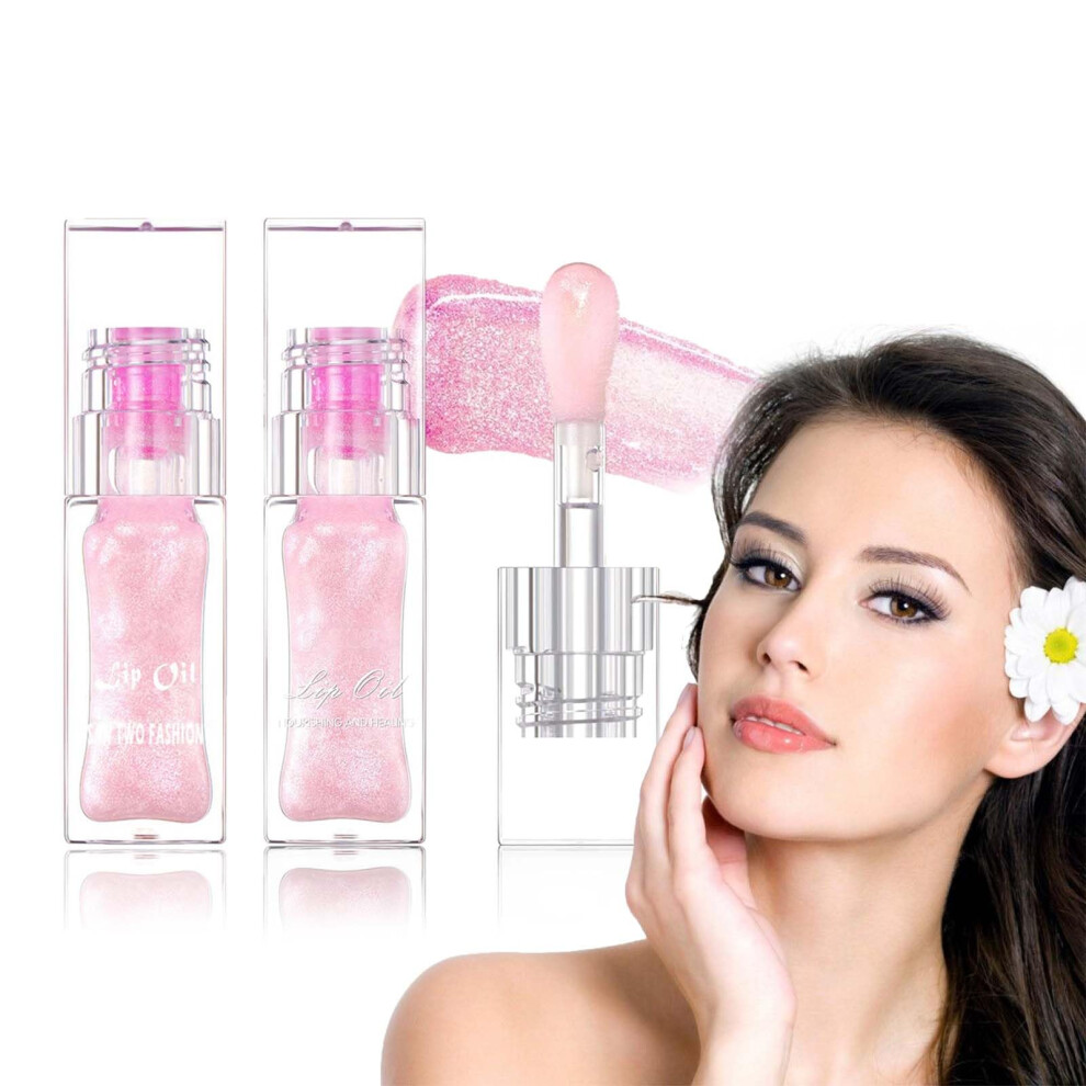 Color Changing Lip Oil 2pcs with Magic Color Technology, LongLasting Hydrating Magic Lip Gloss