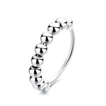 Anti-Stress-Ring mit 10 drehbaren Perlen kupfer platinfarben 18.5 mm