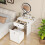 ELECWISH Modern Dressing Table LED Rotate Mirror Side Panel 1