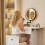 ELECWISH Modern Dressing Table LED Rotate Mirror Side Panel 9