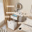 ELECWISH Modern Dressing Table LED Rotate Mirror Side Panel 5