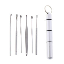 Ear Wax Removal Tool Kit, 6pcs Stainless Steel Spiral Earpick Set with 360 Cleaning, WhiteFruit Peach5