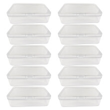 10Pack Clear Plastic Storage Boxes with Lids, Stackable Small Parts Organizer for Jewelry, Beads, Crafts, Office Supplies