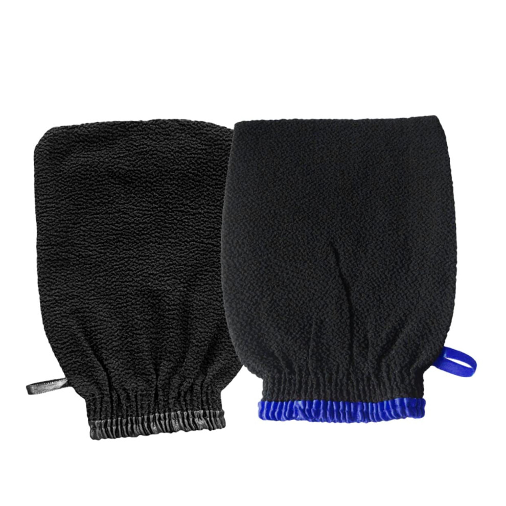 2pcs Exfoliating Shower Gloves for Men and Women, Body Scrub Mitts for Bath and Sauna