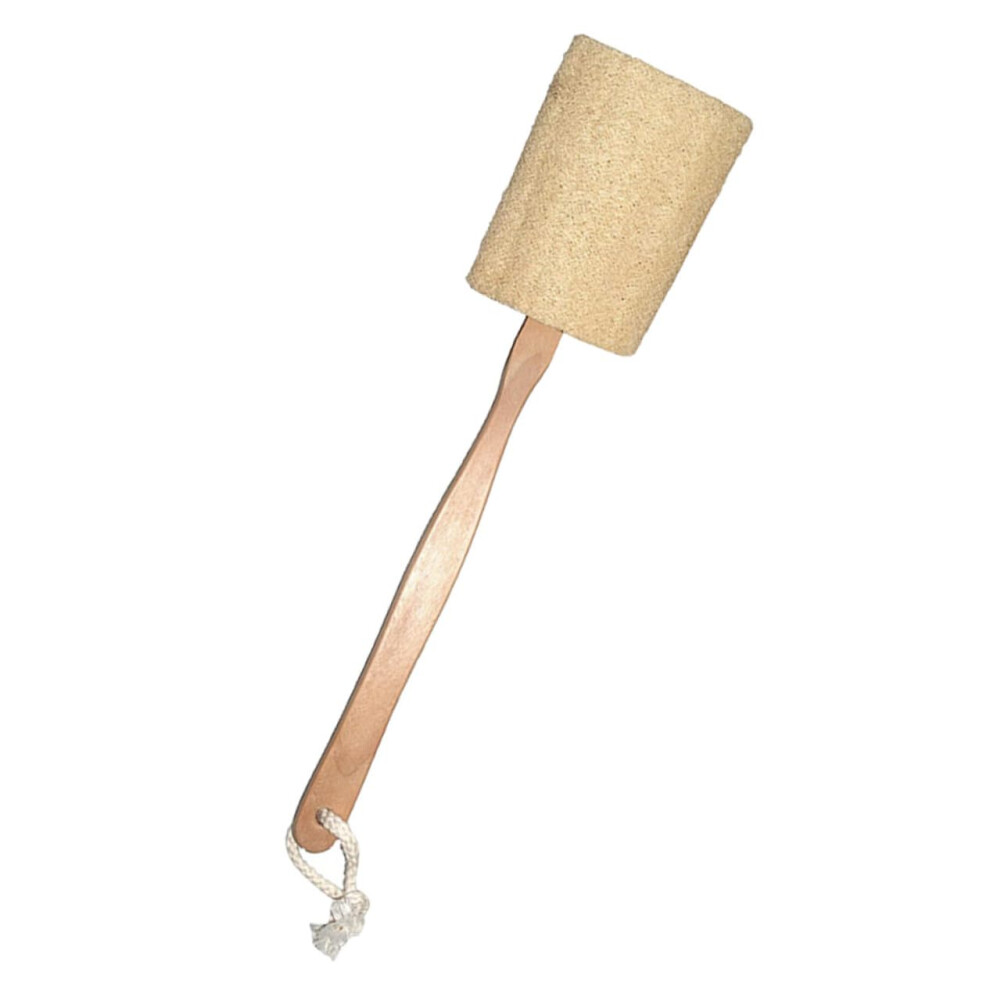 Natural Loofah Bath Brush with Wooden Handle for Gentle Back Scrubber and Skin Exfoliation