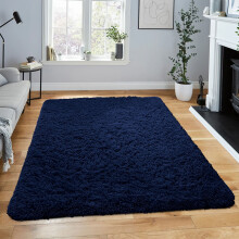 (140x200cm) Navy Blue Shaggy Rug - Ultra Soft Plush Luxury Area Rug