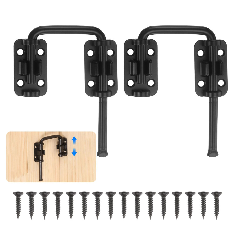 2Pcs Sliding Door Lock Latch, 2.42 Inch Ushaped Zinc Alloy Security Lock With Screws For Barn Fence 9113335847989