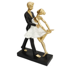 Statua creativa di una coppia di ballerini di balletto, ideale per una danza romantica, design astratto in resina antiossidante, oggetto decorativo