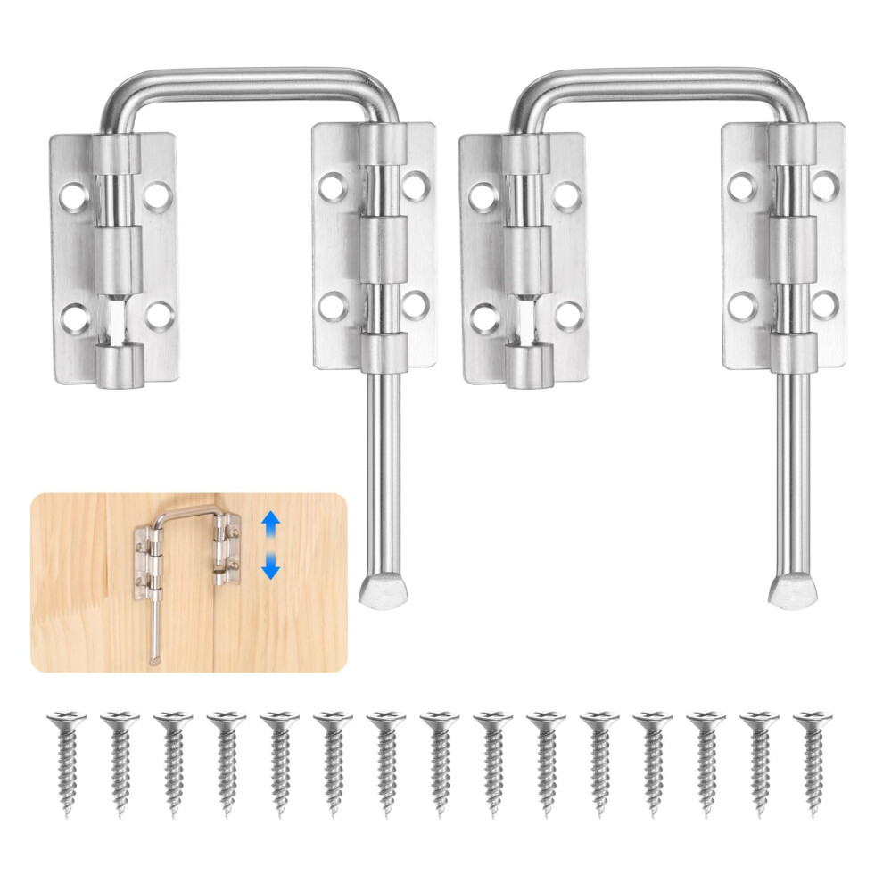 2Pcs Sliding Door Lock 2.36In Ushaped Barn Door Latch With Screws, 180 Adjustable Zinc Alloy 9113335848191