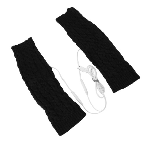 Warm Winter Heated Leg Warmer, One Size, Black, 39x12cm