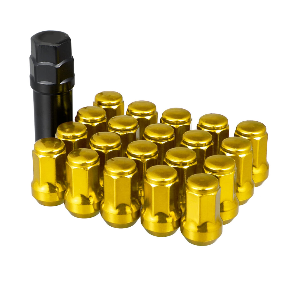 M12x1.5 Acorn Wheel Lug Nuts Set With Key Tone Finish For Secure Wheel Attachment Gold 9169991678764