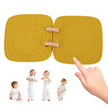 Libro de silicona para bebés, tamaño 13x13 cm, doble cara con patrón de frutas, ideal para 0-6 meses