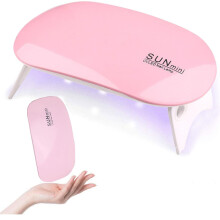 USB Portable UV LED Nail Lamp for Gel Nails with Fast Even Drying, Dual Wavelength, Pink