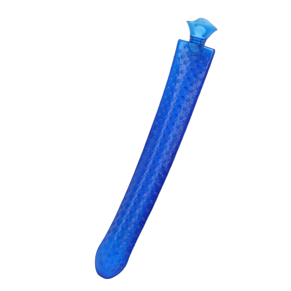 PVC Hot Water Bottle 80x11cm Warm Hands Feet Blue Cloth Bag