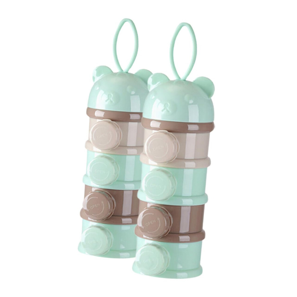 Baby Formula Dispenser Set with Stackable Nonspill Compartments for Travel and Snack Storage