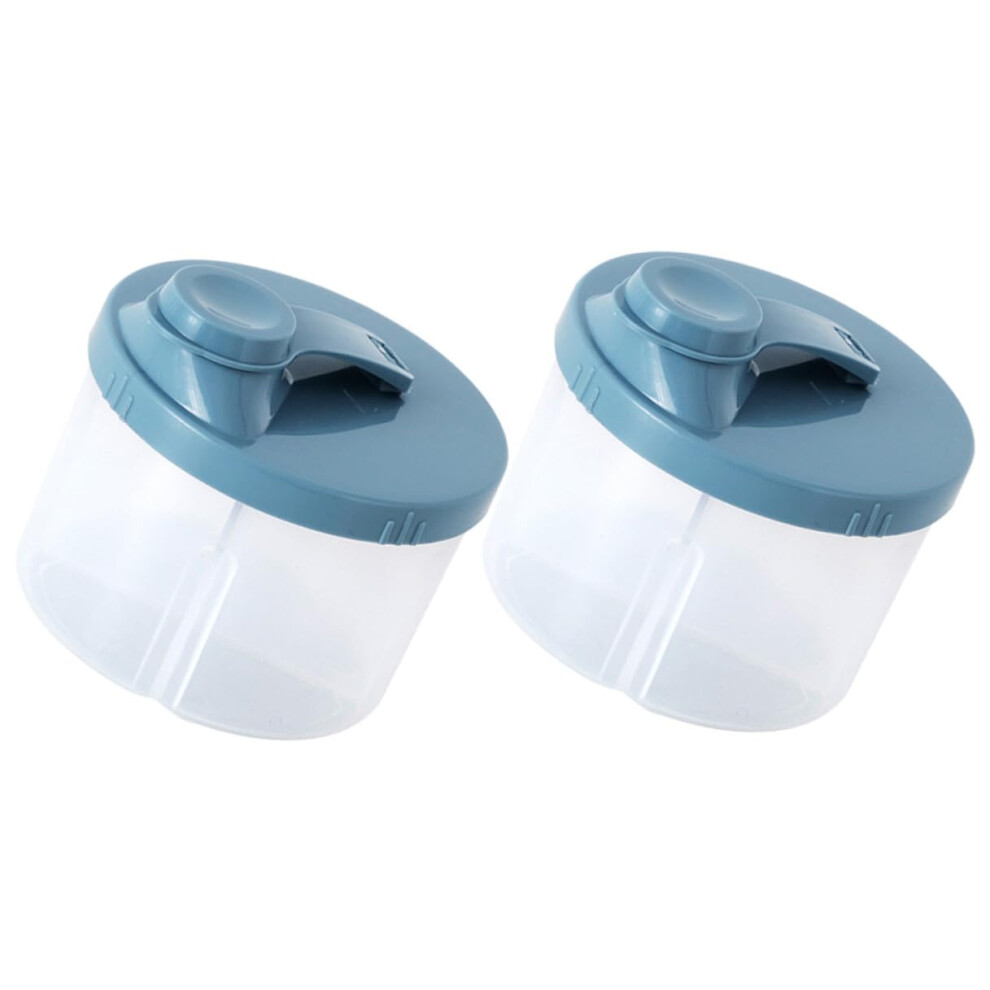2 Pack Portable Formula Dispenser Baby Milk Powder Container with Premeasured Four Compartments