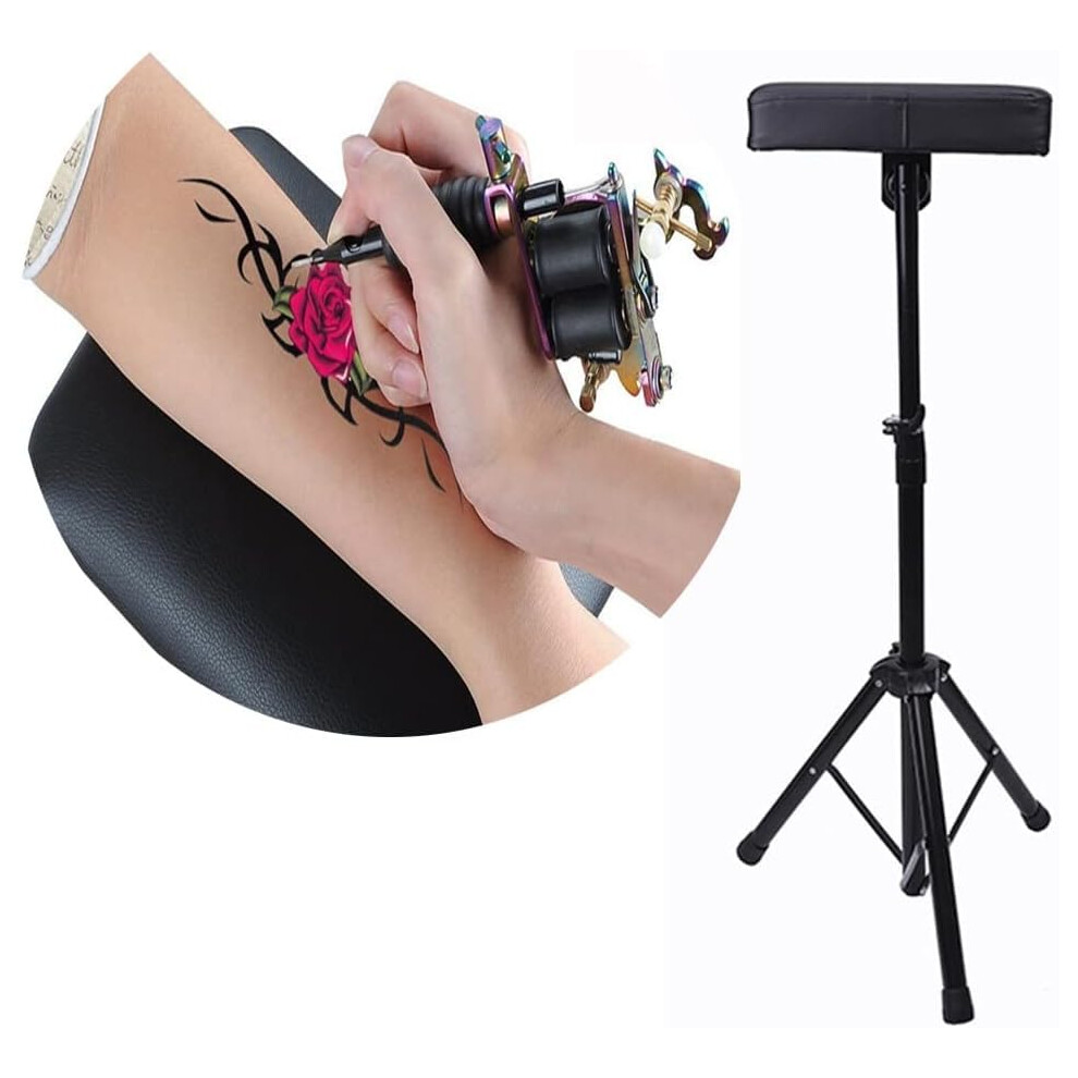 Tattoo Arm Rest Adjustable Height Stand with 180 Rotation Ergonomic Padding Foldable Tripod Base