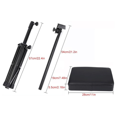 Tattoo Arm Rest Adjustable Height Stand with 180 Rotation Ergonomic Padding Foldable Tripod Base 2