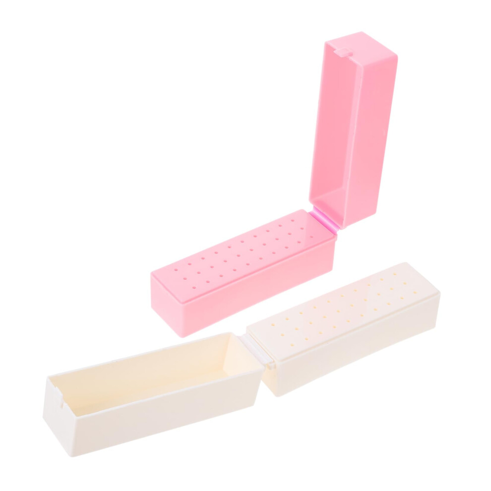 30 Slot Nail Drill Bit Holder Organizer Box for Salon Manicure Pedicure Tools Dustproof