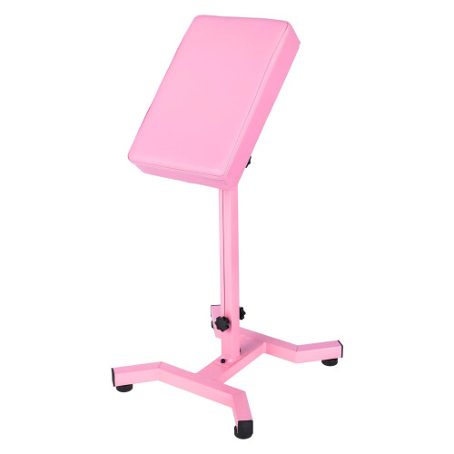 Pink Adjustable Tattoo Arm Rest Stand with 360 Panel, Cushioned Pad and Stable FourCorner Base