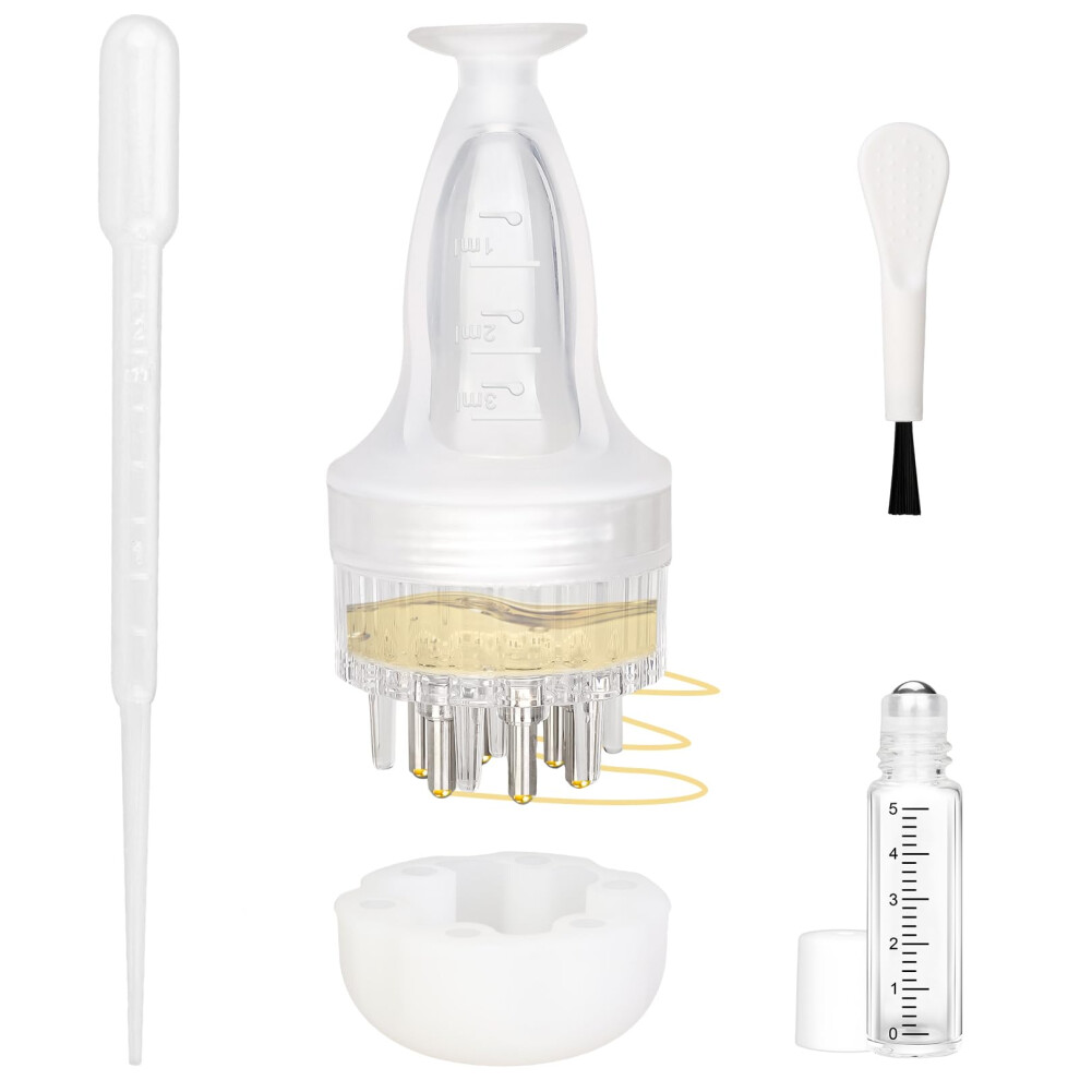 Scalp Massager with Hair Oil Applicator, Dual Roller Precision Serum Tool for Men and Women