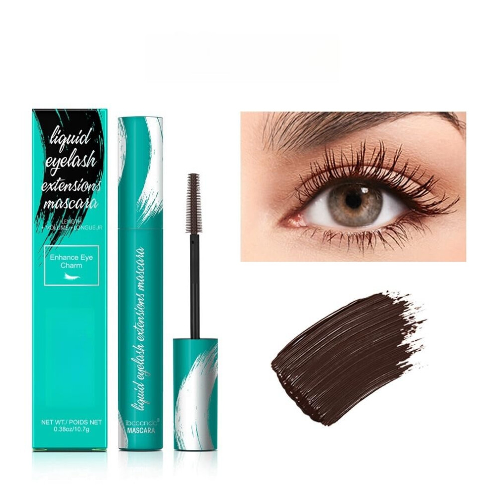 Brown Waterproof Lengthening Mascara For Lash Extensions, Smudge Proof Allday Wear, 0.38 Oz