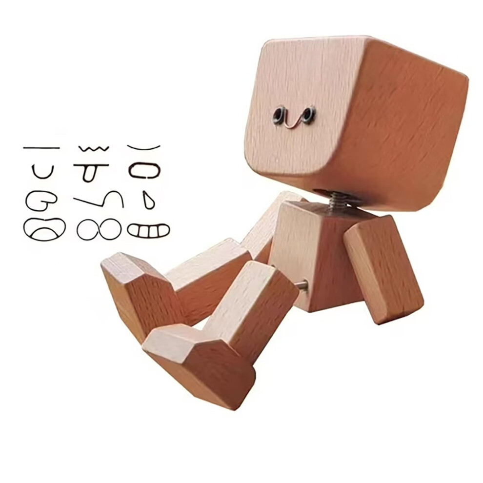 Wooden Man Figurine With Playful Swaying Motion, Magnetic Car Dashboard Ornament, Rustic Charm 9455672074636
