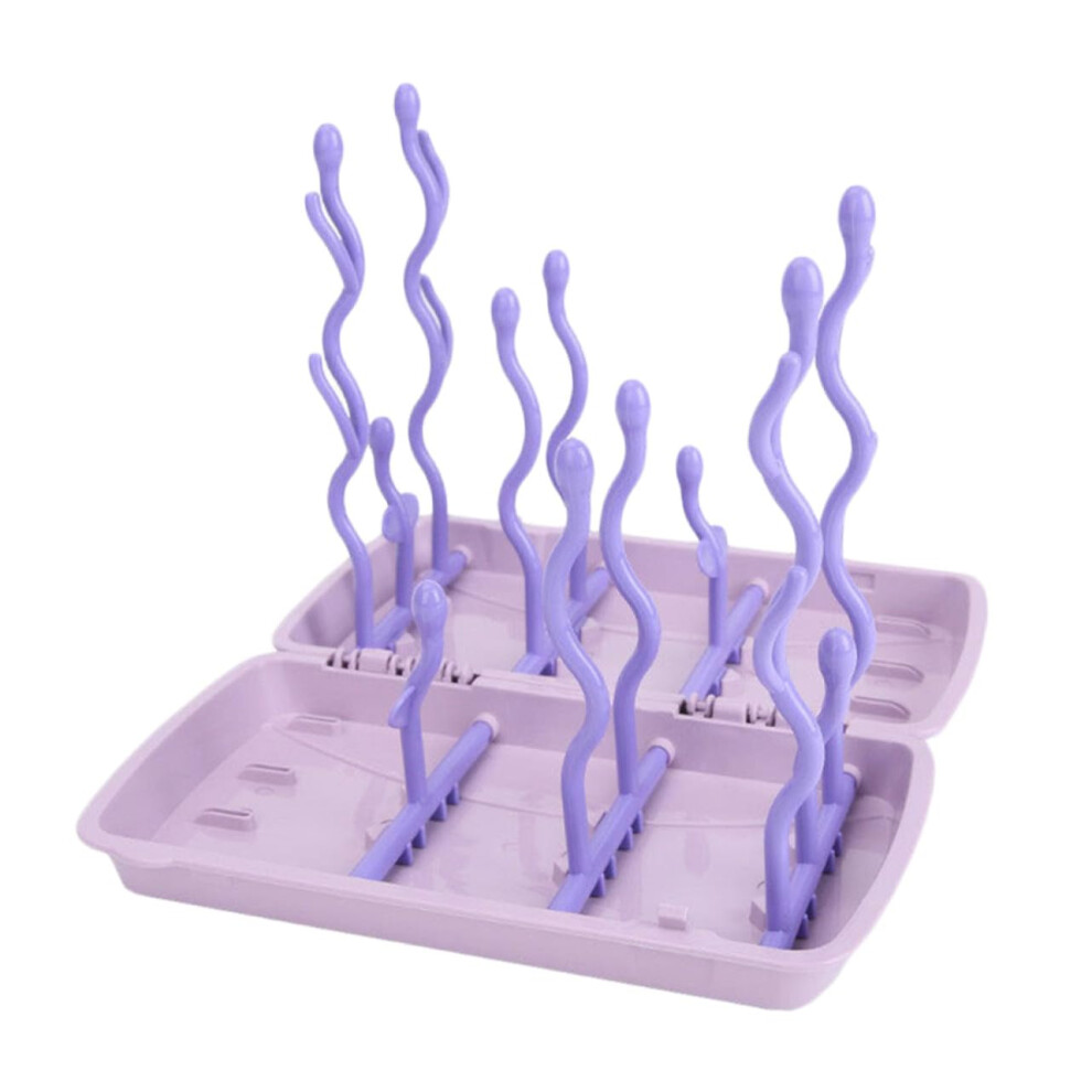 Bottle Drying Rack for Baby Bottles and Accessories with Builtin Drainage Tray and Fast Drying Design