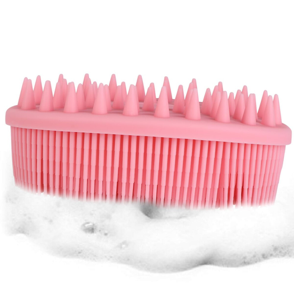 2Pcs Silicone Bath Brush Shower Body Scrubber with Soft Massage Bristles for Gentle Skin Cleansing