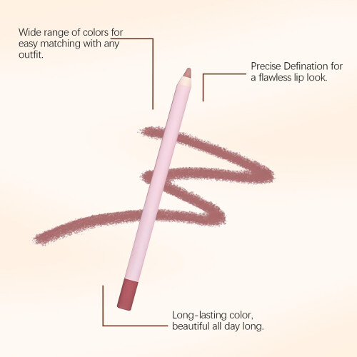 Matte Lip Liner Bean Paste Pink with Precision Sculpting Tip and Creamy Glide Formula 1