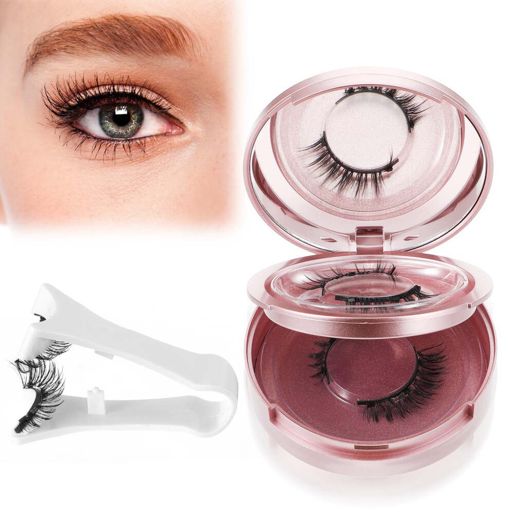 Reusable False Eyelashes with Applicator, No Glue Cat Eye Lash Extension Kit for Natural Look