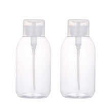 2 Pcs 500ml Plastic Nail Polish Remover Pump Bottle, Refillable Push Down Makeup Dispenser for Nail Art