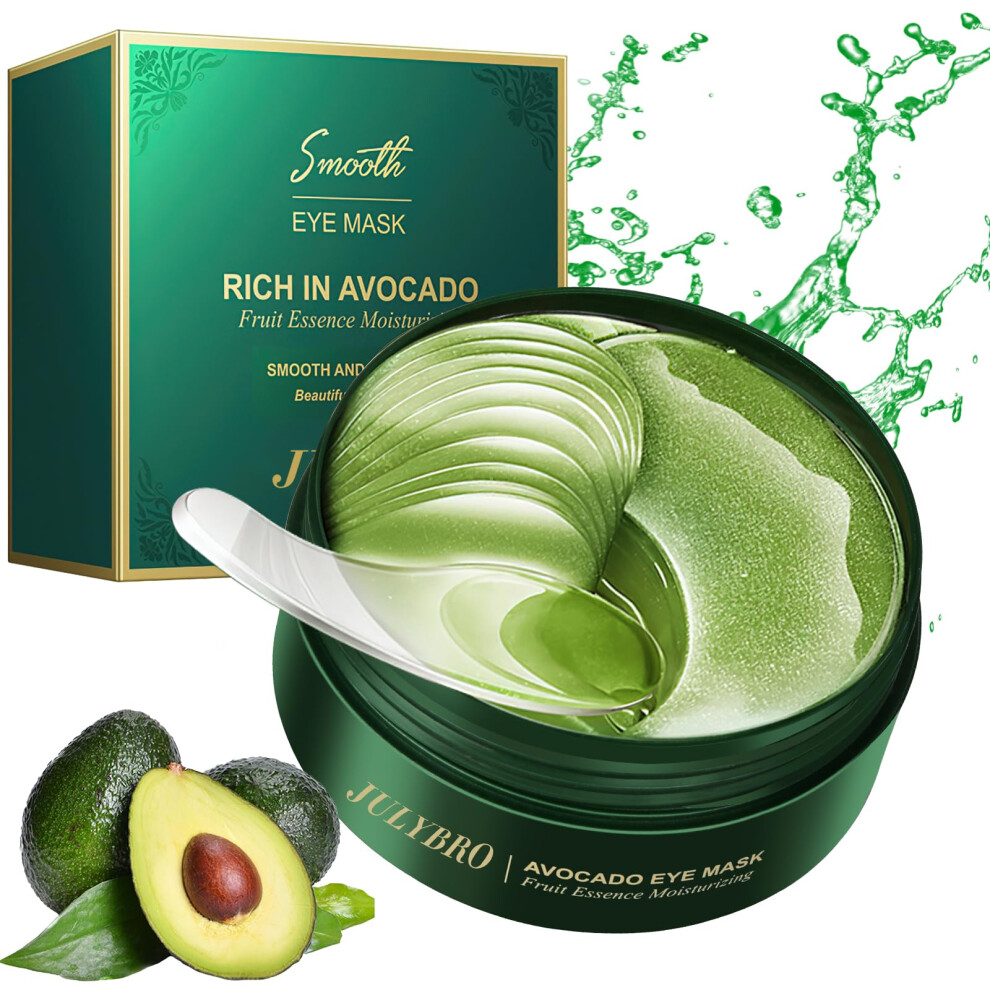 Dark Avocado Under Eye Patches 60Pcs Hydrogel Eye Masks For Circles Puffiness And Fine Lines