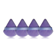 Powder Puff Makeup Sponge Set with Secure Strap Grip, Washable Reusable Triangle Applicator for Face