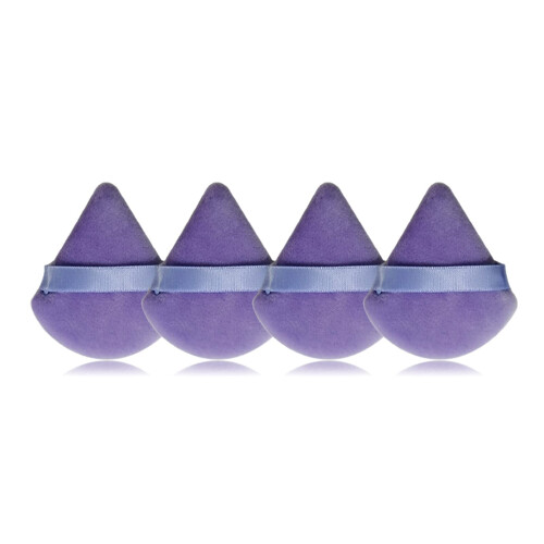 Powder Puff Makeup Sponge Set with Secure Strap Grip, Washable Reusable Triangle Applicator for Face