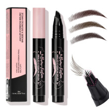 Eyebrow Pencil and Pen Waterproof 24hr Wear with Angled Tip for Natural HairLike Strokes Tawny Brown