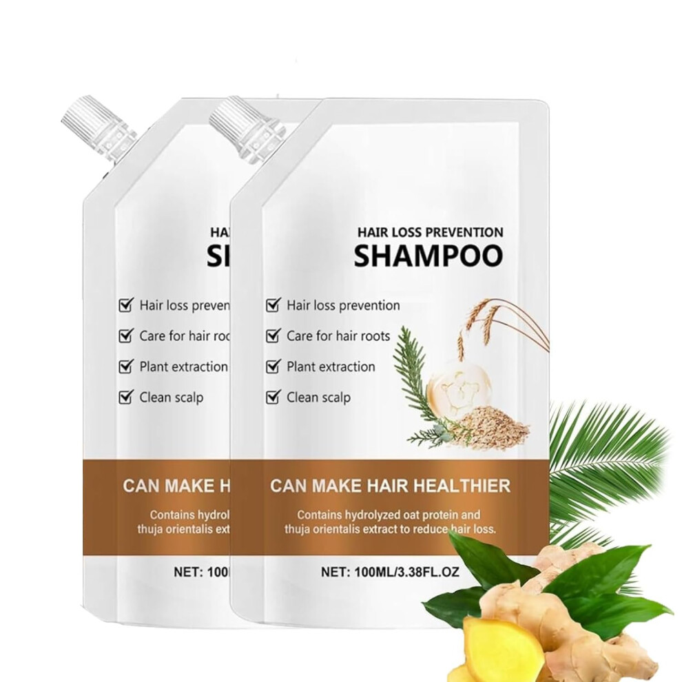 Anti Hair Loss Shampoo 2PCS, Ginger Ginseng Formula Promotes Hair Growth and Strengthens Roots