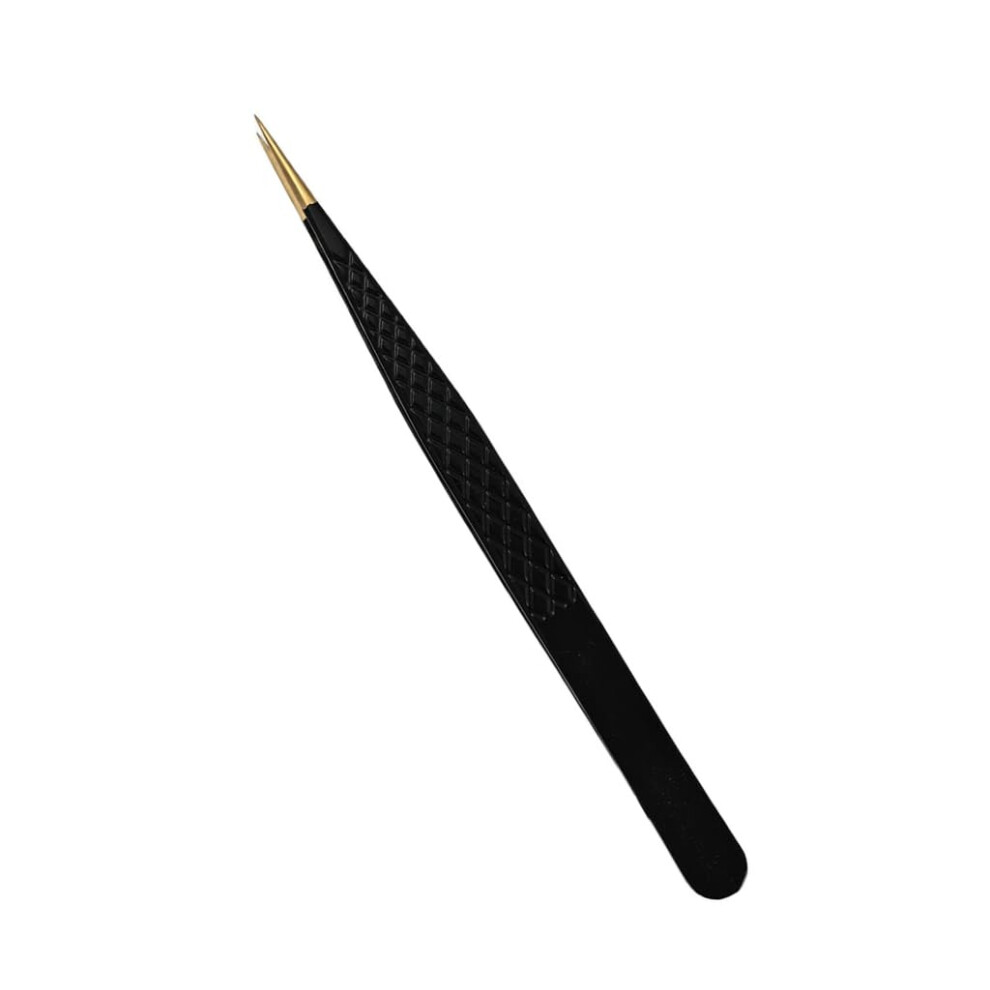 Stainless Steel Nail Art Tweezers with AntiSlip Grip for Precise Rhinestone Placement in Salon or Home