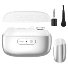 Electric Nail Clipper with LED Light, 2 in 1 Trim and Polish, Automatic Nail Cutter for Adults (White)