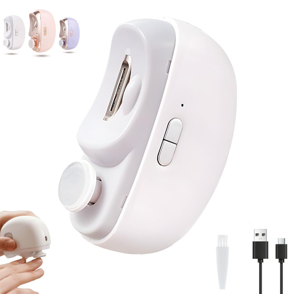 2 in 1 Electric Nail Clipper and Polisher with LED Light, Dual Speed, USBC Rechargeable for Seniors
