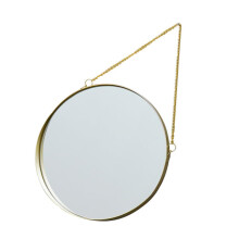 Wall Mirror Round Nordic Style with Elegant Golden Frame for Home Dorm Bathroom Definition Decor