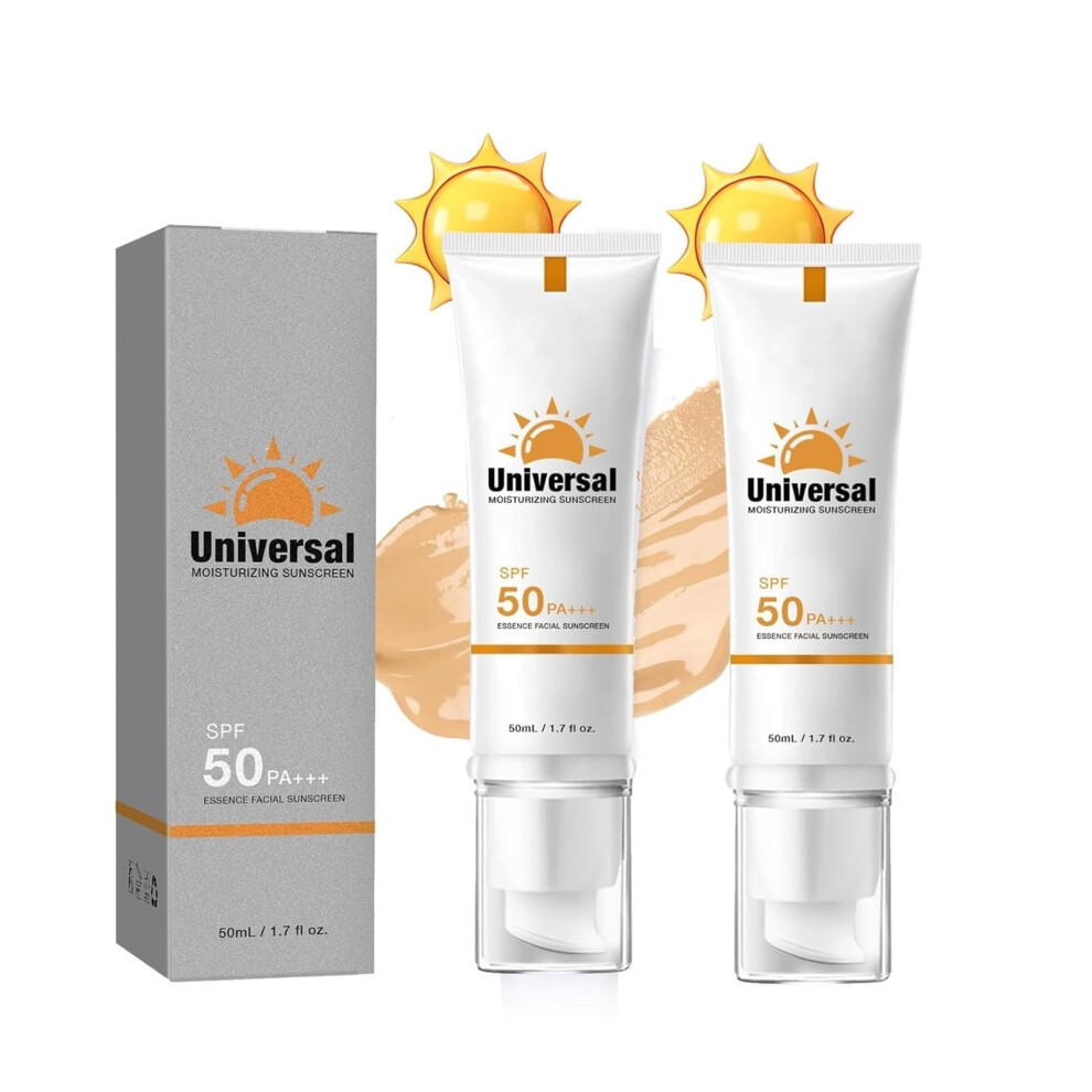 Tinted Sunscreen SPF50 for Face, Lightweight Sweatproof Moisturizing Sun Protection, 2 Pack Travel Size