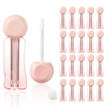 20pcs 3ml Empty Lip Gloss Tubes with Leakproof Wand Caps, Clear Refillable DIY Containers Pink