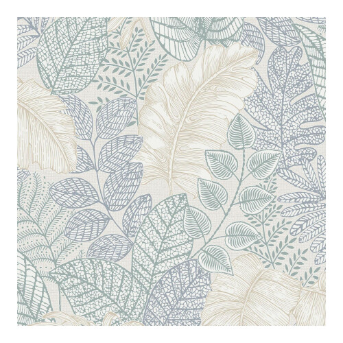 Superfresco Easy Superfresco Easy Scattered Leaves Floral Duck Egg Blue Wallpaper